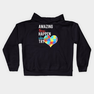 Autism Awareness Heart Puzzle Piece For Amazing Kids Kids Hoodie